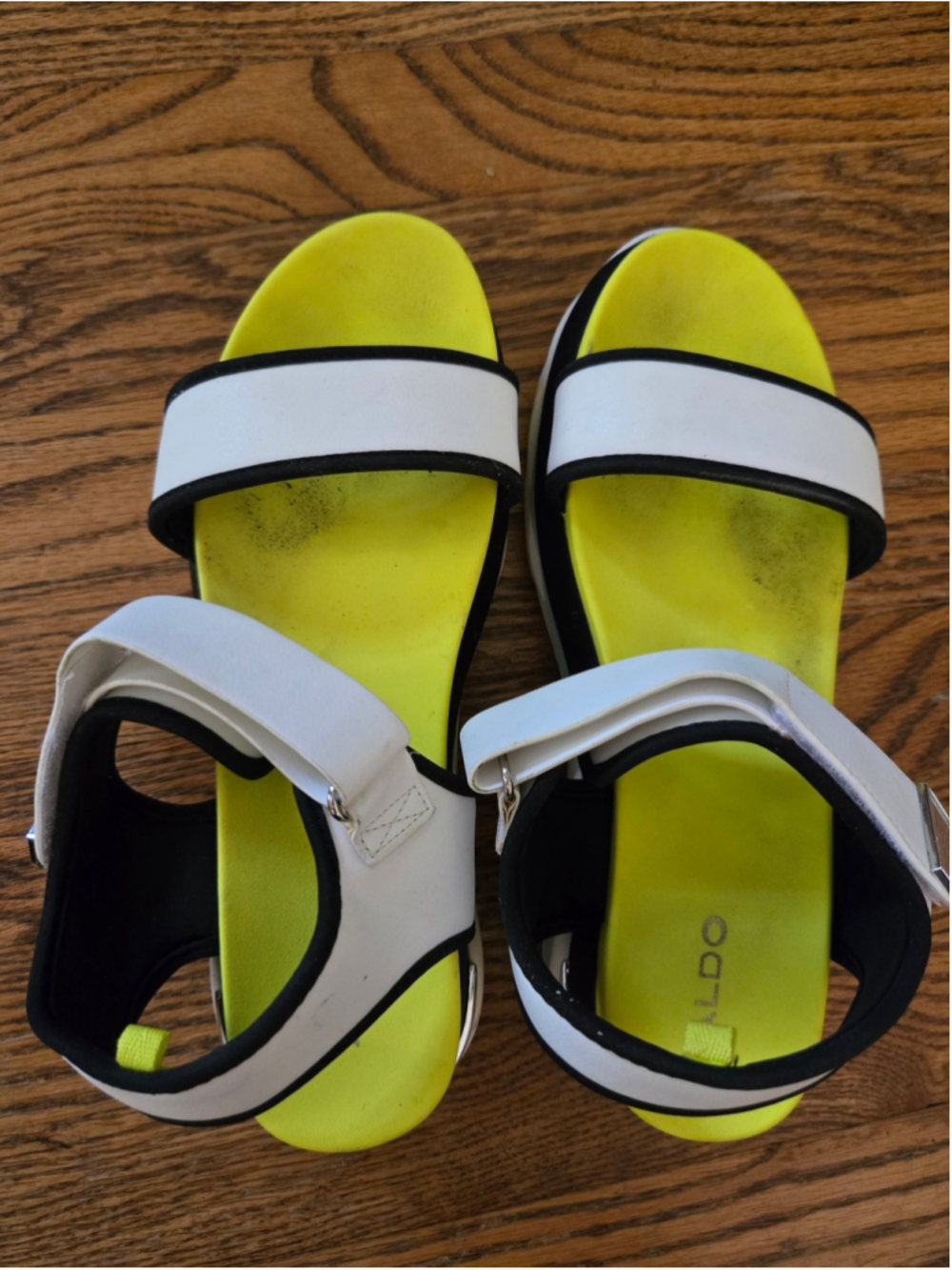 Women's ALDO Sandals Size 10 Yellow and White Platform